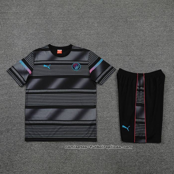 Chandal del Manchester City Manga Corta 2022-2023 Negro - Pantalon Corto